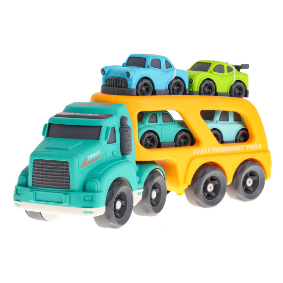 Vontatókocsi hang- és fényeffektusokkal Inlea4Fun CAR BIOPLASTIC - sárga