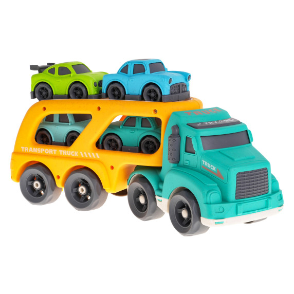 Vontatókocsi hang- és fényeffektusokkal Inlea4Fun CAR BIOPLASTIC - sárga