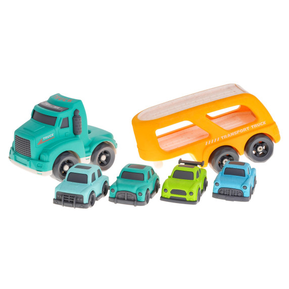 Vontatókocsi hang- és fényeffektusokkal Inlea4Fun CAR BIOPLASTIC - sárga