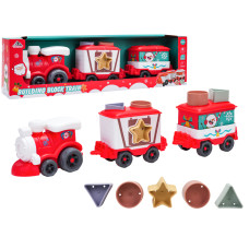 Trenuleț de Crăciun cu vagoane de sortare - BUILDING BLOCK TRAIN - 