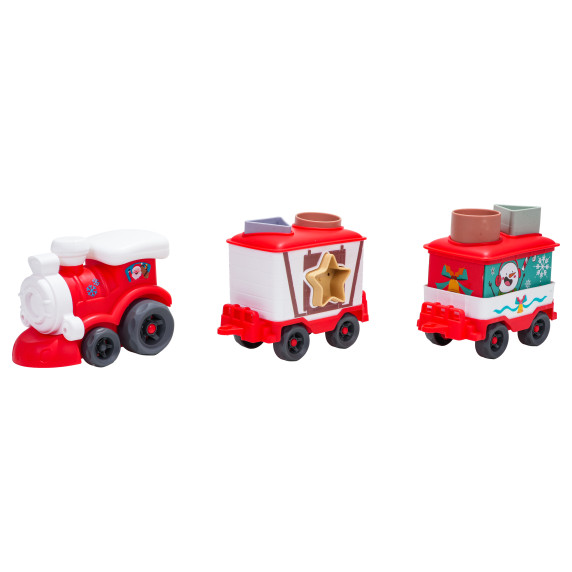 Trenuleț de Crăciun cu vagoane de sortare - BUILDING BLOCK TRAIN