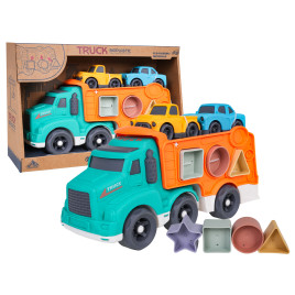 Emelőautó kisautókkal és formabedobóval BIOPLASTIC Truck - 