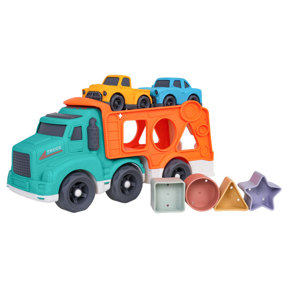 Emelőautó kisautókkal és formabedobóval BIOPLASTIC Truck