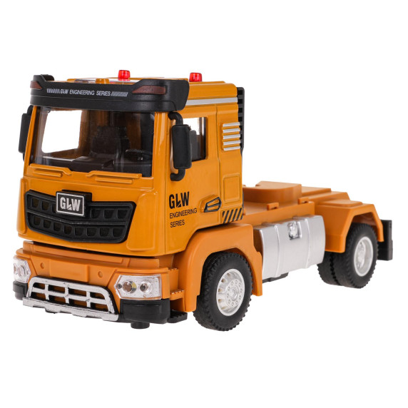 Set interactiv de vehicule de construcții cu camion de tractare - GLW TRAILER