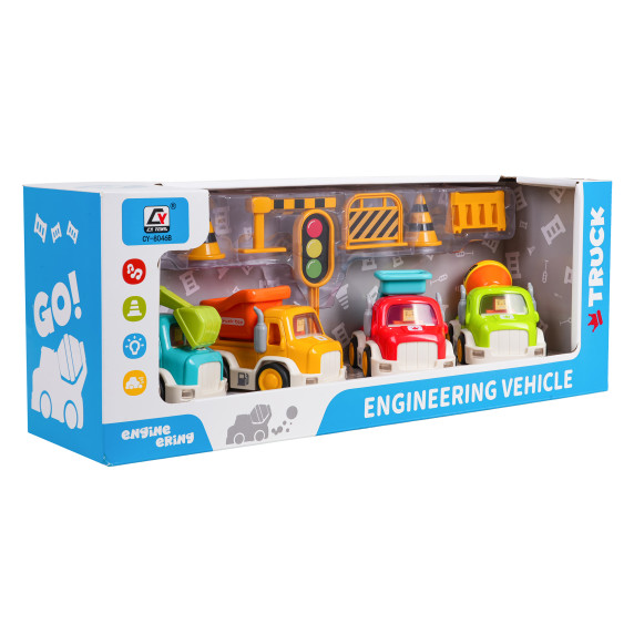 Set interactiv de vehicule de construcție cu accesorii – ENGINEERING VEHICLE