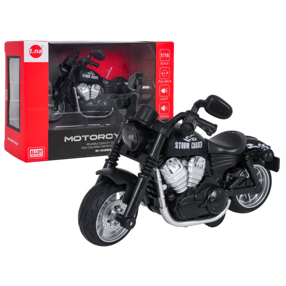 Motocicletă cu funcții de lumini și sunet - negru