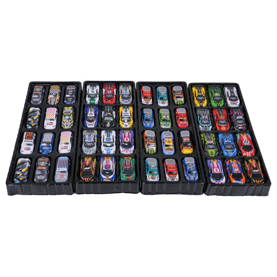 Járműkészlet konténer alakú garázsban 48 darabos CARS