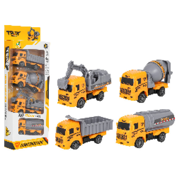 Set vehicule de construcții 4 piese - CONSTRUCTION