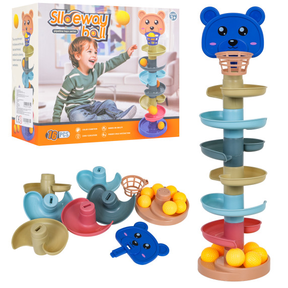 Pistă cu bile – 16 piese – Inlea4fun SLIDEWAY BALL