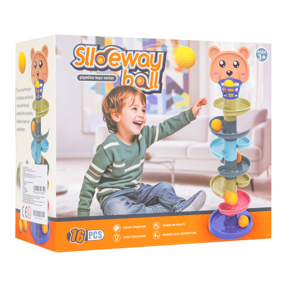 Pistă cu bile – 16 piese – Inlea4fun SLIDEWAY BALL