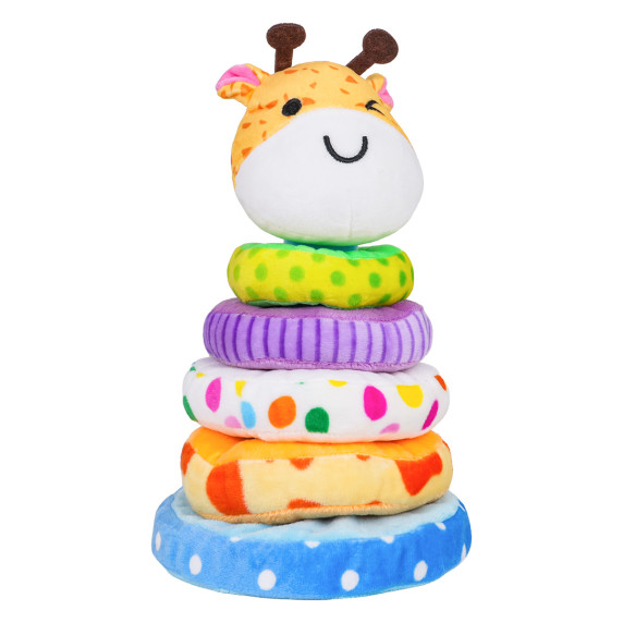 Mäkká plyšová pyramída pre najmenších JENGA DOLL - žirafa