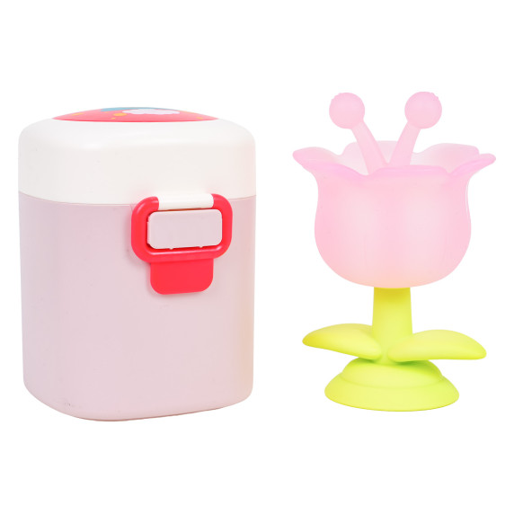 Jucărie pentru dentiție cu efecte senzoriale - LOVE ROCKET TEETHER - Floare roz în cutie
