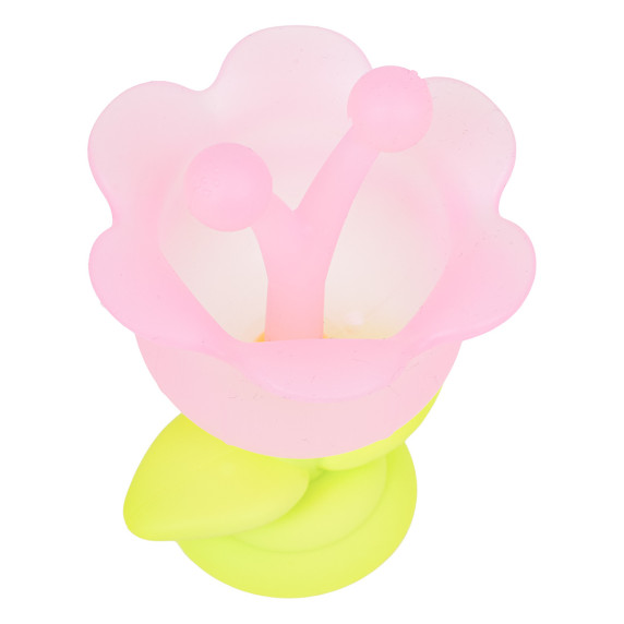 Jucărie pentru dentiție cu efecte senzoriale - LOVE ROCKET TEETHER - Floare roz în cutie