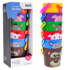 Set găleți pentru copii - 6 bucăți - KAICHI Zoo Stack Buckets - 