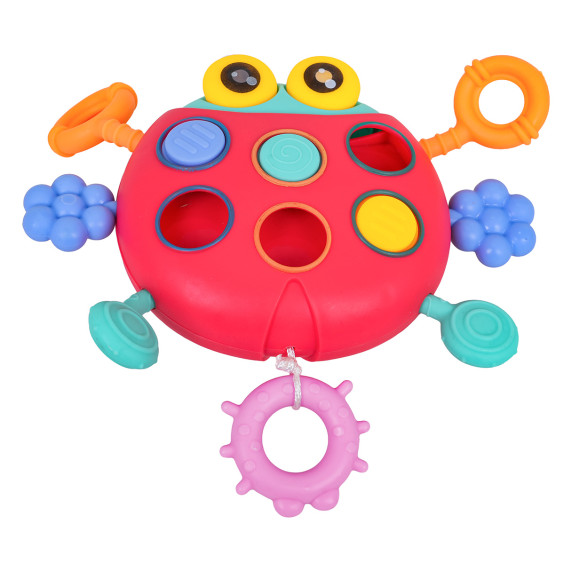 Jucărie senzorială multifuncțională în formă de buburuză – LADYBUG PULL TOY