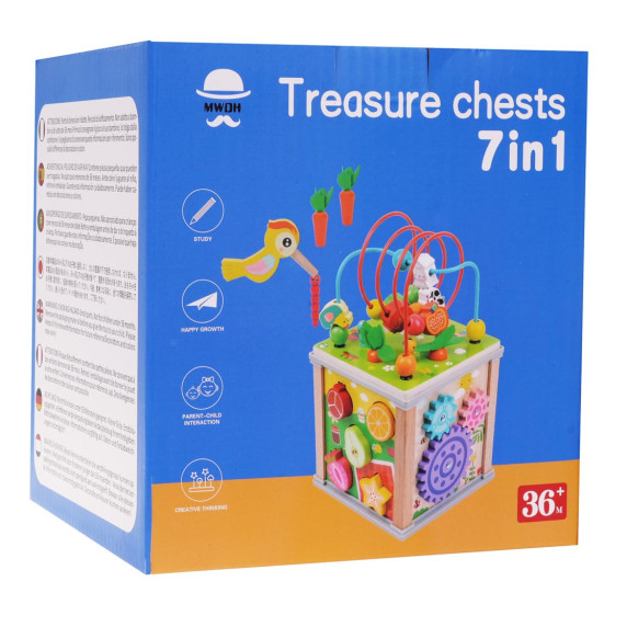 Cub multifuncțional din lemn - Inlea4Fun TREASURE CHESTS