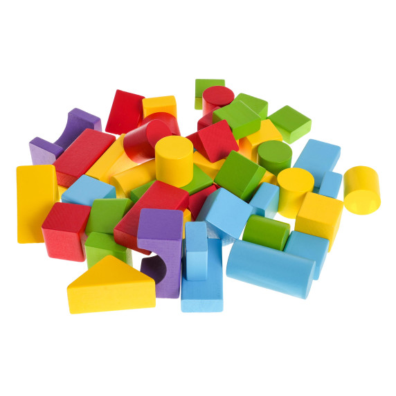 Set blocuri din lemn 50 piese -  Inlea4Fun