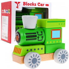 Locomotivă din lemn - Inlea4Fun BLOCKS CAR - 