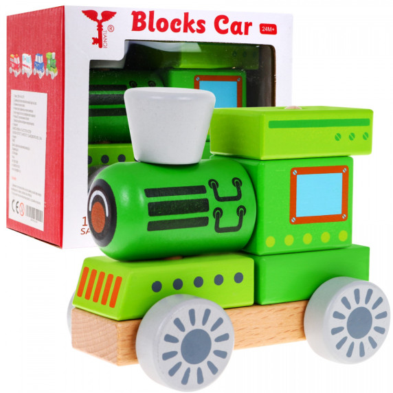 Locomotivă din lemn - Inlea4Fun BLOCKS CAR