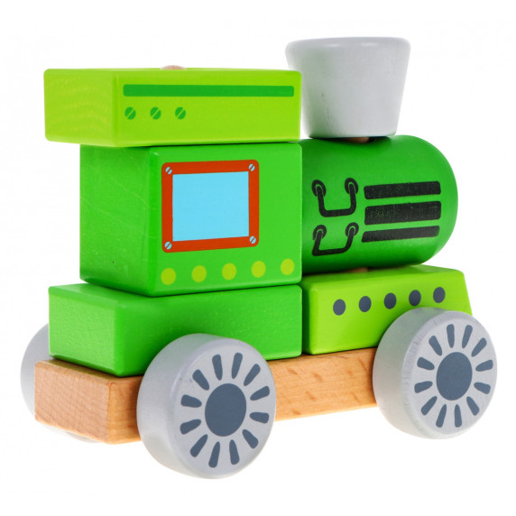 Locomotivă din lemn - Inlea4Fun BLOCKS CAR