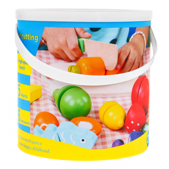 Fa szeletelhető zldség és gyümölcs készlet Inlea4Fun WOODEN FRUIT