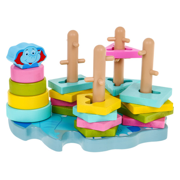 Puzzle educativ din lemn pentru copii - elefant