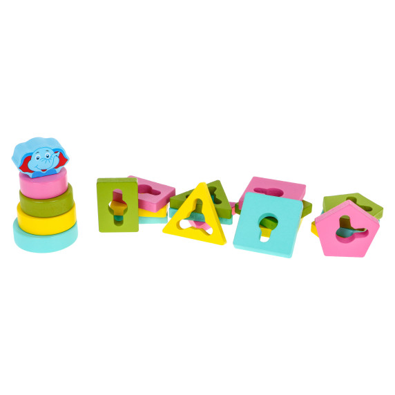 Puzzle educativ din lemn pentru copii - elefant