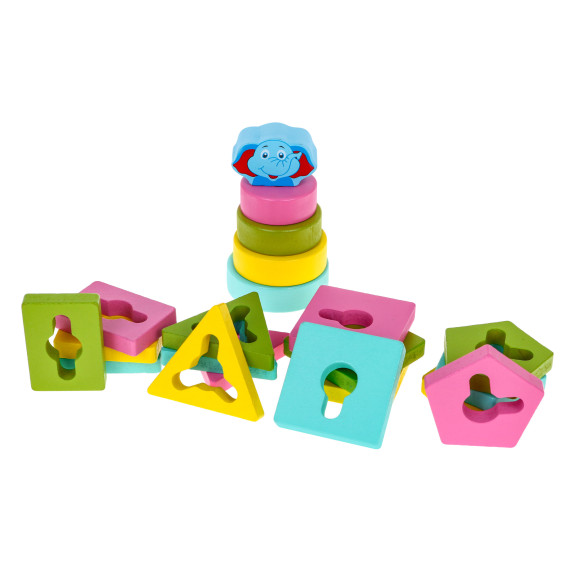 Puzzle educativ din lemn pentru copii - elefant