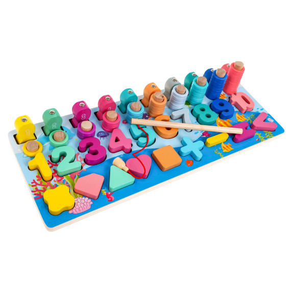 Fa oktató játék 4az1ben Inlea4Fun LOGARTIHM BOARD - Tengeri világ