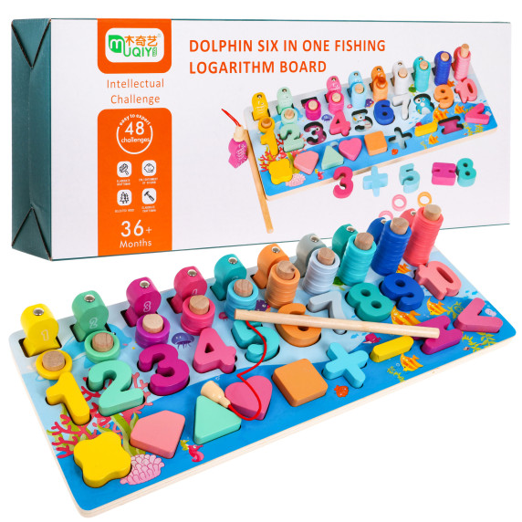 Fa oktató játék 4az1ben Inlea4Fun LOGARTIHM BOARD - Tengeri világ