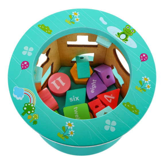 Multi-cub educativ din lemn 4 în 1 pentru copii -  Inlea4Fun INTELLIGENCE BOX BEADS