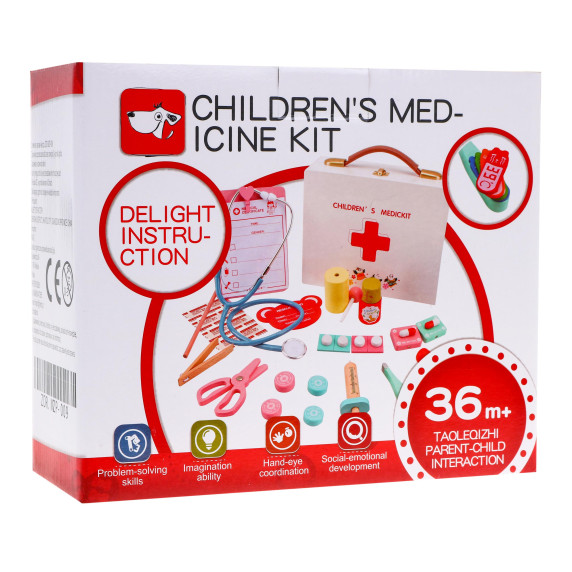 Fa orvosi játékkészlet Inlea4Fun KIDS MEDICAL KIT