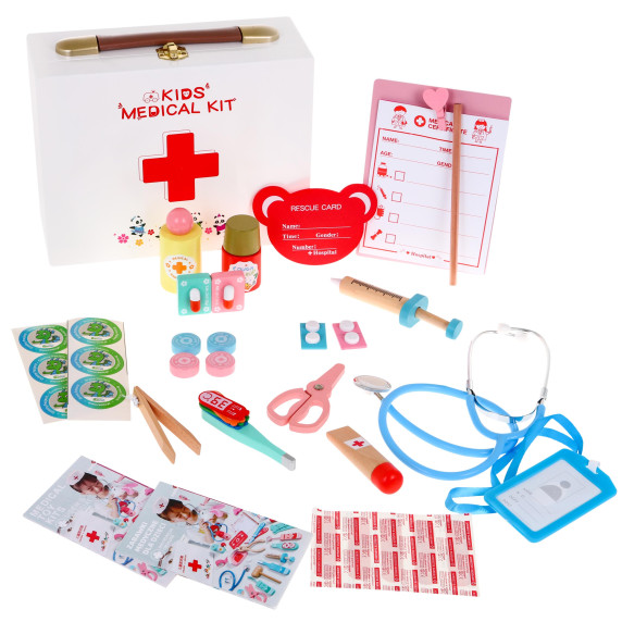 Fa orvosi játékkészlet Inlea4Fun KIDS MEDICAL KIT