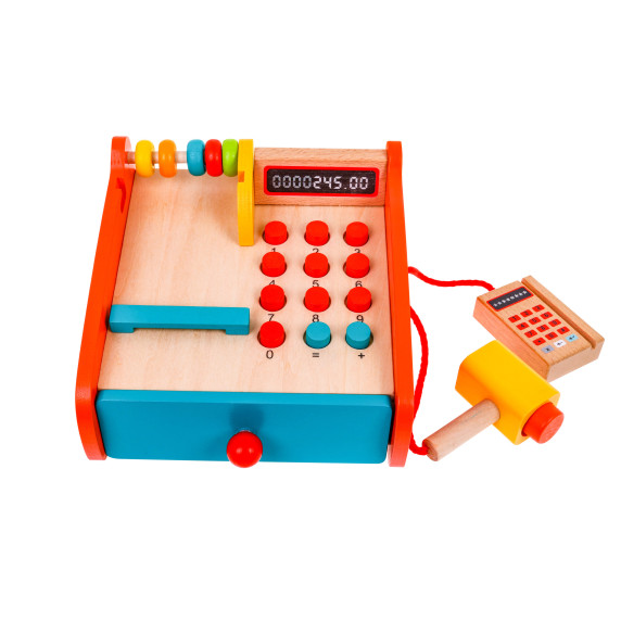 Casă de marcat din lemn pentru copii cu accesorii - Wooden Cash Register