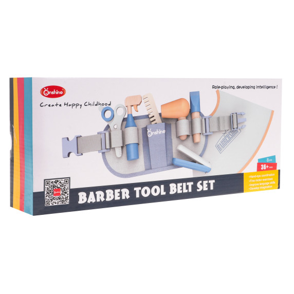 Set de frizer din lemn pentru copii - nlea4Fun SET CREAU UNALE BARBER