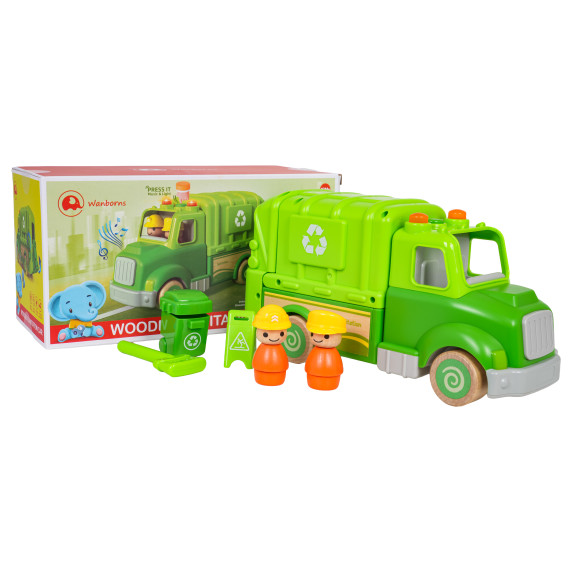 Drevené smetiarske auto s doplnkami WOODEN SANITATION CAR