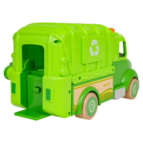 Drevené smetiarske auto s doplnkami WOODEN SANITATION CAR