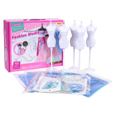 Malá dizajnérska sada s doplnkami CLOTHING DESIGNER - modré materiály - 