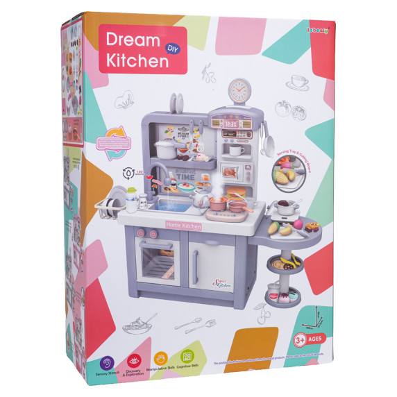 Bucătărie interactivă pentru copii cu accesorii DREAM KITCHEN - gri