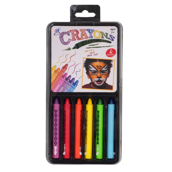 Sada pasteliek na maľovanie na tvár 6 kusov Inlea4Fun CRAYONS