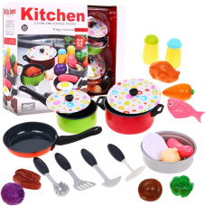 Set de gătit de jucărie cu oale și multe accesorii - Kitchen cook delicious food - 