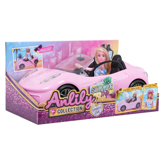 Ružový kabriolet pre bábiky ANLILY Sports Car
