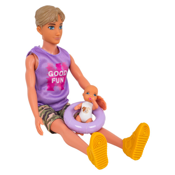 Set de păpuși, Familie în vacanță cu accesorii -  ANLILY COLLECTION