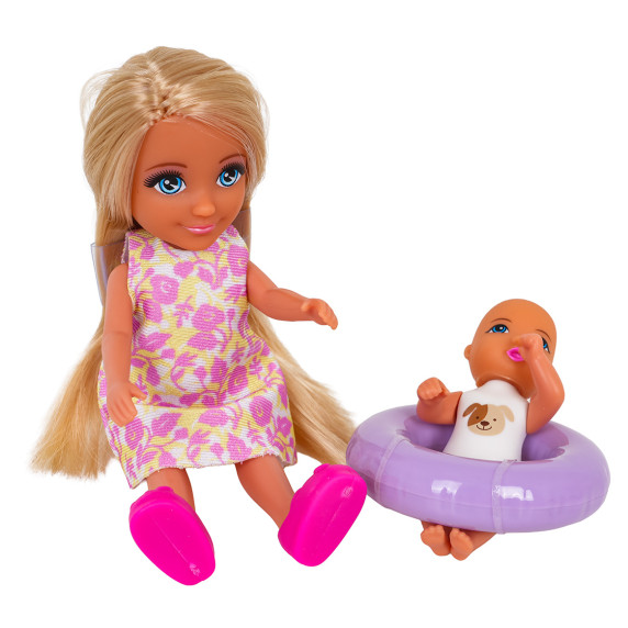 Set de păpuși, Familie în vacanță cu accesorii -  ANLILY COLLECTION