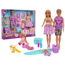 Set de păpuși, Familie în vacanță cu accesorii -  ANLILY COLLECTION - 