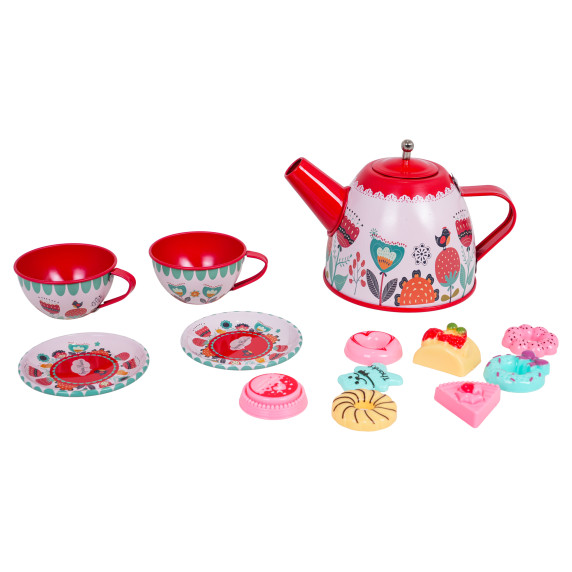Detská čajová súprava kovová 14 prvkov METAL TEA SET