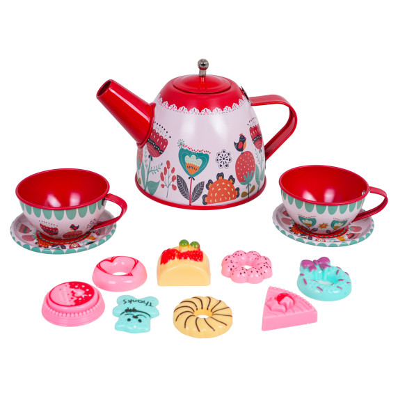 Detská čajová súprava kovová 14 prvkov METAL TEA SET