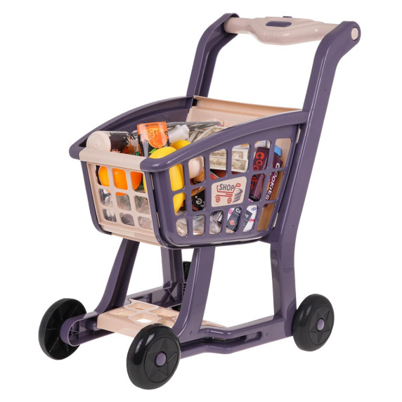 Játék bevásárló kocsi 41 darabos Inlea4Fun HOME SHOPPING CART