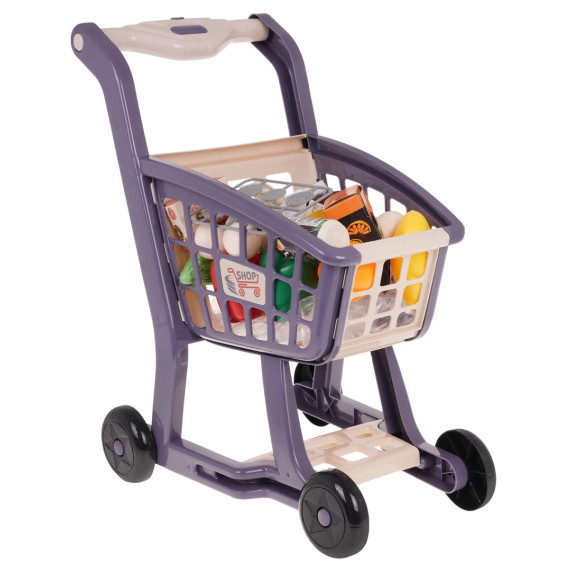 Játék bevásárló kocsi 41 darabos Inlea4Fun HOME SHOPPING CART