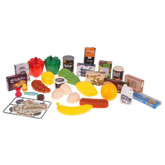 Játék bevásárló kocsi 41 darabos Inlea4Fun HOME SHOPPING CART